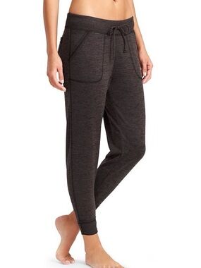 Athleta Dark Brown Jogger Track Pants with Lavender Trim